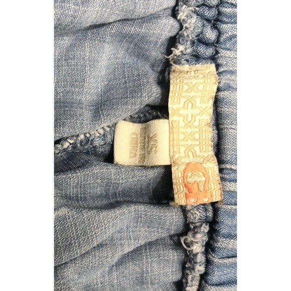 Gianni Bini Blue White Polka Dot Shorts Sz XS Pull On Denim Look Casual Beach E2 - Picture 3 of 4